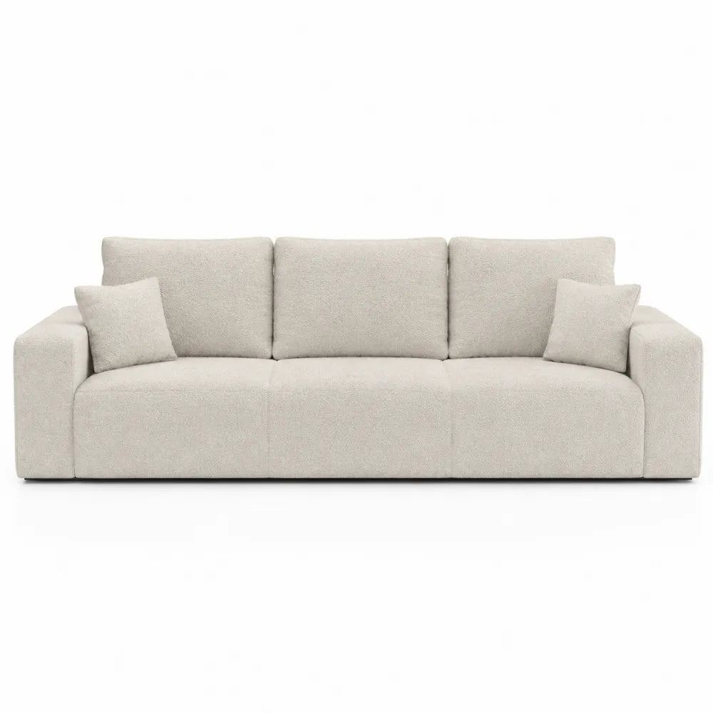 Divano a 3 posti in tessuto bouclé beige