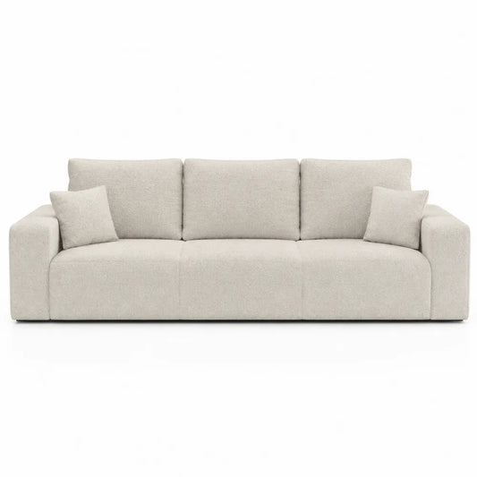 Divano a 3 posti in tessuto bouclé beige